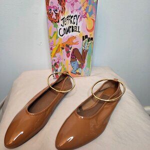 Jeffrey Campbell Women's Flat Ballet Shoes, Brown and Gold, Size 8 New